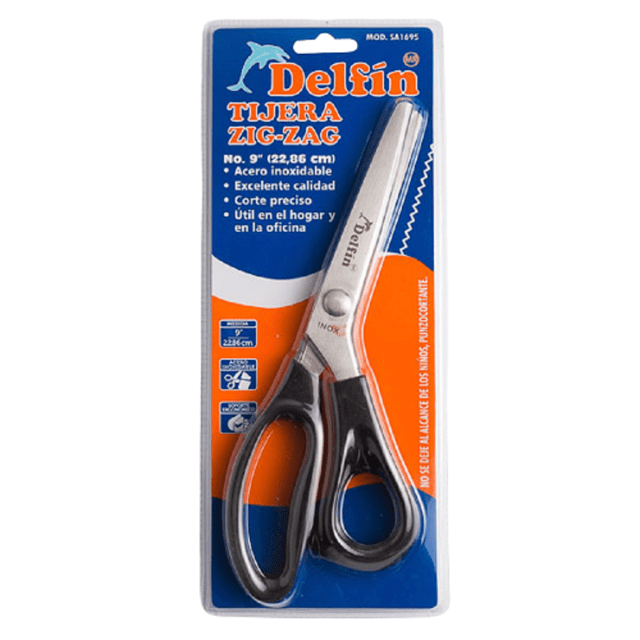 Tijera Zig-Zag Acero Inoxidable 9pulg Corte Preciso Delfin Delfín IMP0007498