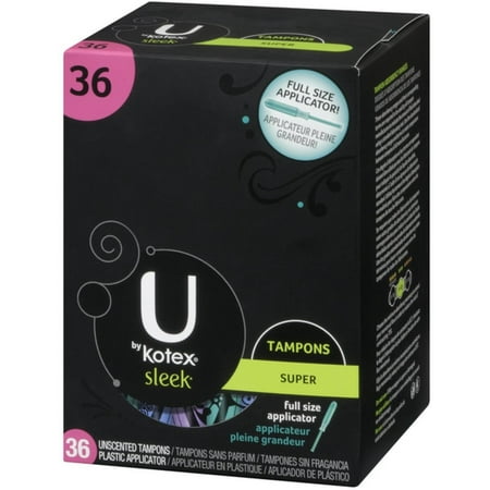 U by Kotex Sleek Unscented Tampons, Super, 36ct