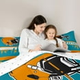 thumbnail image 5 of Homewish Rugby Helmat Bedding Comforter Set,Boys Football Sport Twin Comforter Sets,Cyan Orange Bedding Set For Teens,Microfiber Bedroom Decor Reversible,2pcs, 5 of 8