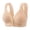 Beige, variant on MEICHEN Wireless Daisy Bras for Middle and Elderly Women Fashion Solid Plus Size Front Closure Underwear Seamless Bralettes