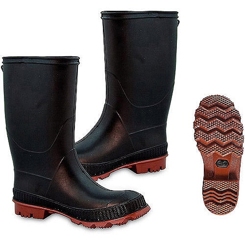 walmart black rubber boots