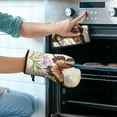 thumbnail image 2 of Vintage Butterfly and Flower Kitchen Oven Mitt and Pot Holder Sets 4 Pcs for Baking, Cooking and Grilling, Heat Resistant Up To 392 °F, 2 of 7