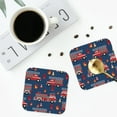 thumbnail image 5 of Balery 4 Pcs Fire Truck 1leather Coasters Set, Drink Table Cup Coasters For Living Room Kitchen Coffee Decor, 5 of 9