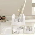 thumbnail image 5 of Pot Lid Holders Organizer, Plastic Pot Lid Stand, Kitchen Stove Tool Drainage Storage Rack, Multifunction Kitchen Countertop Storage Rack, 5 of 5