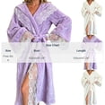 thumbnail image 4 of Hrsba Fleece Womens Robe Lace Trim Fashion Soft Long Robe, 4 of 7