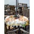 thumbnail image 2 of Outdoor Tablecloth with Umbrella Hole for Patio/Picnic/Party/Camping, Sunflower Dogs Waterproof Table Cloth Round Cover Washable, Cute Puppy Black Buffalo Plaid (Dia 60"), 2 of 8