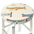thumbnail image 3 of Naloa Striped Vintage Planes Round Bar Stool Cushion Cover 12-14 inch, Fits Kitchen, Office, Restaurant Chairs - 13 inch, 3 of 7