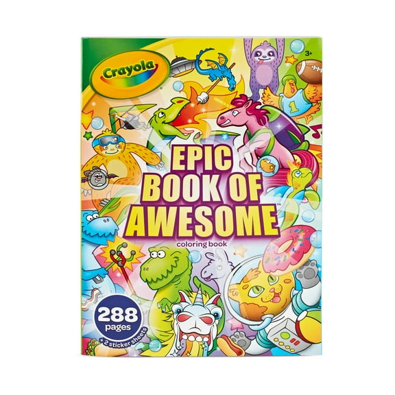 Crayola Epic Book of Awesome Coloring Book, 288 Coloring Pages, Gift for Kids