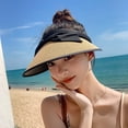 thumbnail image 2 of CoCopeaunts Sun Visor Hats for Women Summer Straw Visors Wide Brim Beach Visors UV Protection Visor for Outdoor, 2 of 6