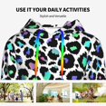 thumbnail image 6 of Hoodies for Women - Trendy black rainbow Leopard Comfrt Colour Drawstring Women'S Fashion Hoodies & Sweatshirts, Fall Outfits Clothes for Women 2024 Pullover with Kangaroo Pocket, 6 of 7