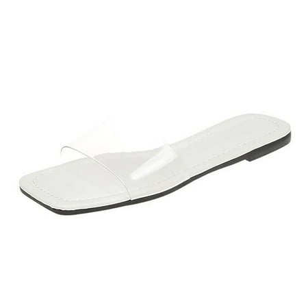 

Youmylove Women Slide Slippers Summer Simple Fashion Simple Versatile Flat Bottom Non-Slip Large Beach Sandals Comfort Cozy Leisure Daily Walking