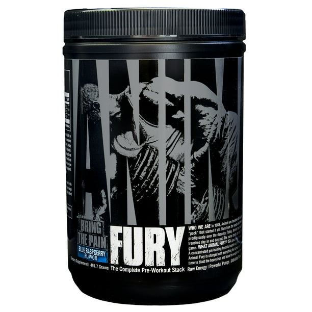 Animal Fury, Pre Workout Powder Supplement for Energy and Focus, Blue