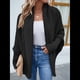 thumbnail image 5 of Suéter Tipo Cárdigan para Mujer, de Gran Tamaño, de Punto Grueso, Holgado, Cruzado, con de Murciélago y Frente Abierto Negro M, 5 of 8