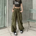 thumbnail image 1 of Pantalones Cargo Y2K para mujer, ropa de calle Harajuku, holgados, de pierna ancha, de paracaídas, estilo coreano, para correr, novedad de 2023, 1 of 4