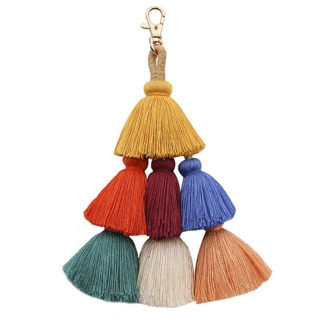 Tassel Keychain Fashion Multipurpose Key Ring Pendant Pom Pom Tassel Bag Charm
