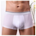 thumbnail image 6 of successthop Mens Silk Underwear Plus Size Cool Support Pouch Low Rise Sport Lightweight Solid Boxer Brief White XL, 6 of 7