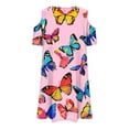 thumbnail image 6 of Mgmyaa Girls Casual Dress Summer Short Sleeve Cold Shoulder Dresses for Kids Holiday Sundress with Pockets 3-14, 6 of 7