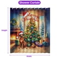 thumbnail image 5 of Merry Christmas Rhodesian Ridgeback Santa Hat Xmas Tree Winter Holiday Shower Curtain Ridgebacks Dog Lover Gifts Waterproof Bathroom Bathtub Curtain - 01013, 5 of 5