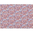 thumbnail image 2 of Zelouf Paisley Print Yoryu , Sewing, DIY, Crafts Fabric by the Yard, 841 Coral/denim, 1 Yard, 2 of 2