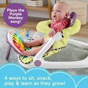 Fisher-Price Kick & Play Deluxe Sit-Me-Up Seat, Purple Monkey Baby Chair & Piano Learning Toy