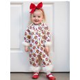 thumbnail image 4 of BemeyourBBs Baby Girls Halloween Pajamas Pumpkin/Ghost Print Button up Jumpsuit, 4 of 6