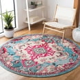 thumbnail image 2 of SAFAVIEH Madison Elinor Traditional Distressed Area Rug, Light Blue/Fuchsia, 6'7" x 6'7" Round, 2 of 8