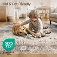 thumbnail image 4 of ODIKA 5'x7' Washable Area Rug Non-Slip, Chair-Friendly Neutral Vintage That Distressed Abstract Transitional Dining for Room, Under Table, Home Office, 4 of 7