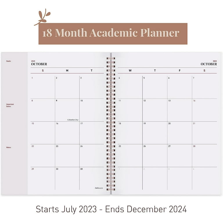 Rileys Planner 2023-2024 18-Month Academic Weekly Planner - Typographic Weekly & Monthly Agenda Planner, Flexible Cover, Notes Pages, Twin-Wire