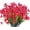 Rose Red A, variant on 12 Bundles Artificial Flowers Outdoor UV Resistant Fake Flowers No Fade Faux Plants Garden Porch Window Box Decorating (Deep Red) A