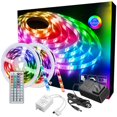 thumbnail image 1 of Strip Lights, 32.8ft RGB LED Light Strips Kit with Remote Control, Color Changing LED Strip Lights for Bedroom, Room, Kitchen and TV Decoration, 16.4ft*2, 1 of 5