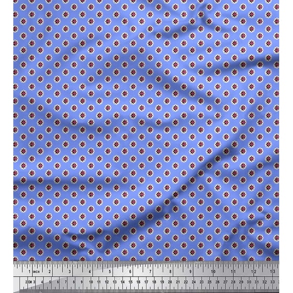 Soimoi Satin Silk Fabric Geometric Abstract Decor Fabric Printed Yard 42 Inch Wide