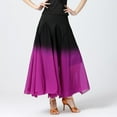 thumbnail image 4 of Falda de baile de salón,Faldas de baile de salón para mujeres y niñas practican,Falda de danza del vientre color degradado largo,rendimiento Elegante vestido negro púrpura,falda de baile de, 4 of 8