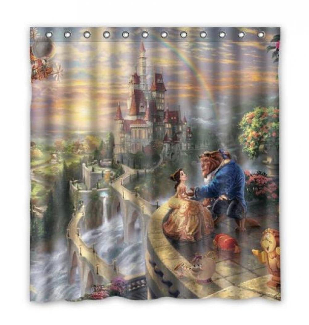 Deyou Beauty And Beast Shower Curtain Polyester Fabric Bathroom Deyou Beauty And Beast Shower Curtain Polyester Fabric Bathroom Size 60x72 Inch Com