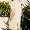 thumbnail image 3 of Bcfgryg Men'S Summer Linen Breathable Anti Wrinkle Two Piece Breathable Suit Rolled Sleeve Shirt Pants Set Men’s 2-Piece Sets, 3 of 4