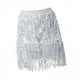 thumbnail image 1 of 2xsequin Borla Falda Boho Moda Lentejuelas Franja Falda Para Fiesta Rave Mujeres XL Argent, 1 of 8