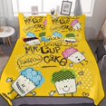 thumbnail image 1 of HAHDAXIA Cartoon Cupcake Bedding Solid Comforter Set for All Seasons 3 Pieces(1 Comforter+2 Pillowcases) Soft Microfiber Bedding Set King(102"x90"), 1 of 7
