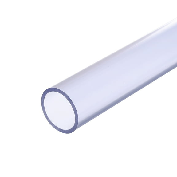 Uxcell Clear Rigid Pipe 33mm ID 40mm OD 14" High Impact for Water Pipe, Aquarium, Fish Tank, Clear Blue