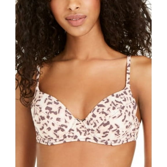 WeWoreWhat TORTOISE SHELL Lydia Tortoise-Print Bikini Swim Top, US Medium