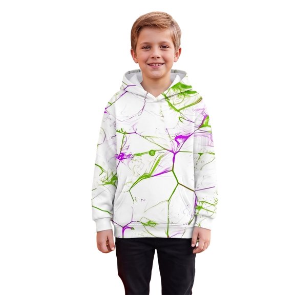 FYDUU Halloween Graphic Hoodie for Kids Colorful Casual Pullover Top with Pocket Long Sleeve Hooded Sweatshirts for Boys Fashion Hoodies 4-5 Years