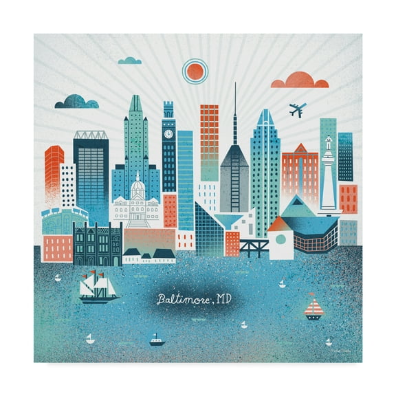 Trademark Fine Art 'Baltimore Skyline' Canvas Art by Michael Mullan