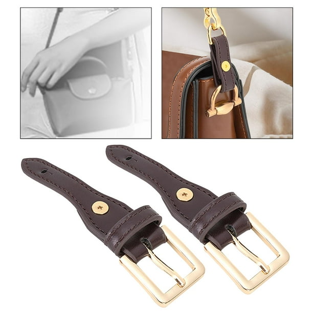 2Pcs Shorten Shoulder Strap Pin Buckle Bag Strap Fastener Buckle Adjustable Crossbody Bags Repair Supplies Bags Strap Buckles Brown