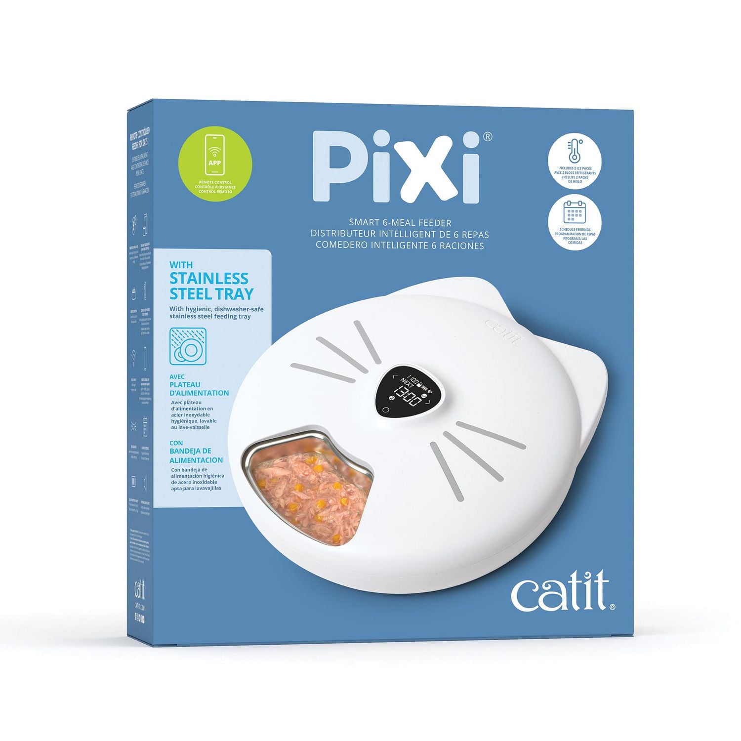 Catit PIXI Smart 6-Meal Cat Feeder with Stainless Steel Tray