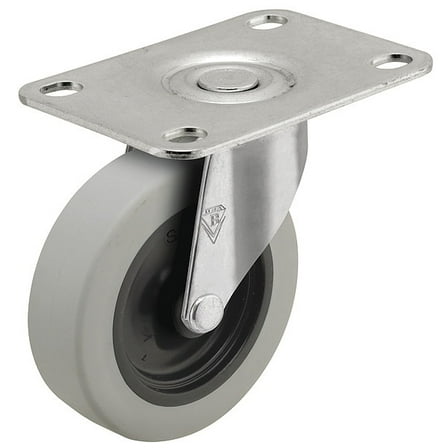 Shepherd Hardware Plate Caster,Swivel,Rubber,2 5/8"H PRE20108ZN-TPR