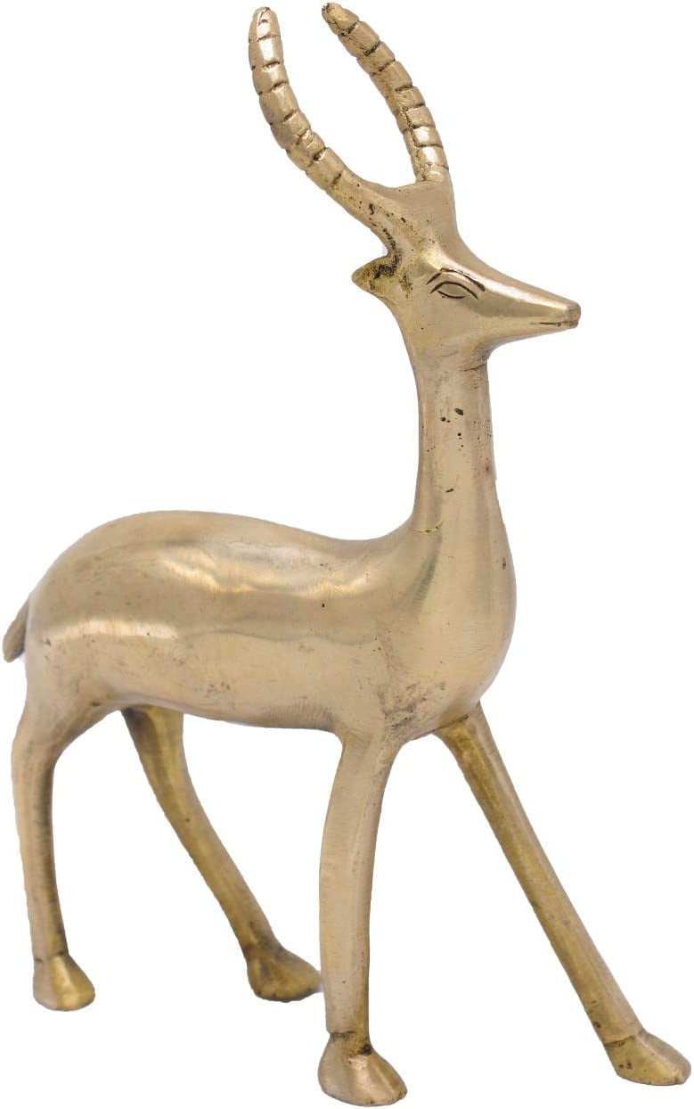 Statue Studio Sculpture Deer Brass Figurine Table Office Home Desk