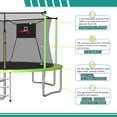 thumbnail image 4 of Leumius 14ft Trampoline for Kids and Adults,Heavy Duty Trampolines with Safety Enclosure Net for Outdoor/Indoor,Upgraded Round Recreational Trampolines with Basketball Hoop and Ladder,Green, 4 of 9
