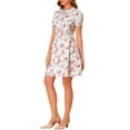 thumbnail image 4 of Allegra K Women's Peter Pan Collar Half Placket Vintage Floral Dresses, 4 of 6