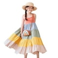 thumbnail image 1 of EYIIYE Robe Dégradée pour Filles Tout-Petits Style Doux Robe Longue à Bretelles, 1 of 7