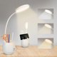 thumbnail image 1 of Eye-Caring LED Table Lamp with Phone Holder and Pen Pot, 3 Lighting Modes USB Rechargeable Reading Light, Touch Control, Stepless Brightness, 360 Adju, 1 of 4