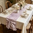 thumbnail image 4 of Christmas Table Flag Bows Heart Pattern Decorative Table Runner Tablecloth, Polyester, Red/Pink/Yellow/Purple, 180 x 38 cm, 1 pc, 4 of 6