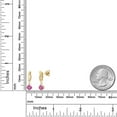thumbnail image 6 of Gem Stone King 14K Yellow Gold Pink Created Sapphire and Lab Grown Diamond Earrings for Women | 1.15 Cttw | Gemstone September Birthstone | Round 5MM, 6 of 6